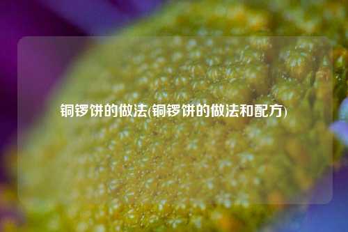 铜锣饼的做法(铜锣饼的做法和配方)